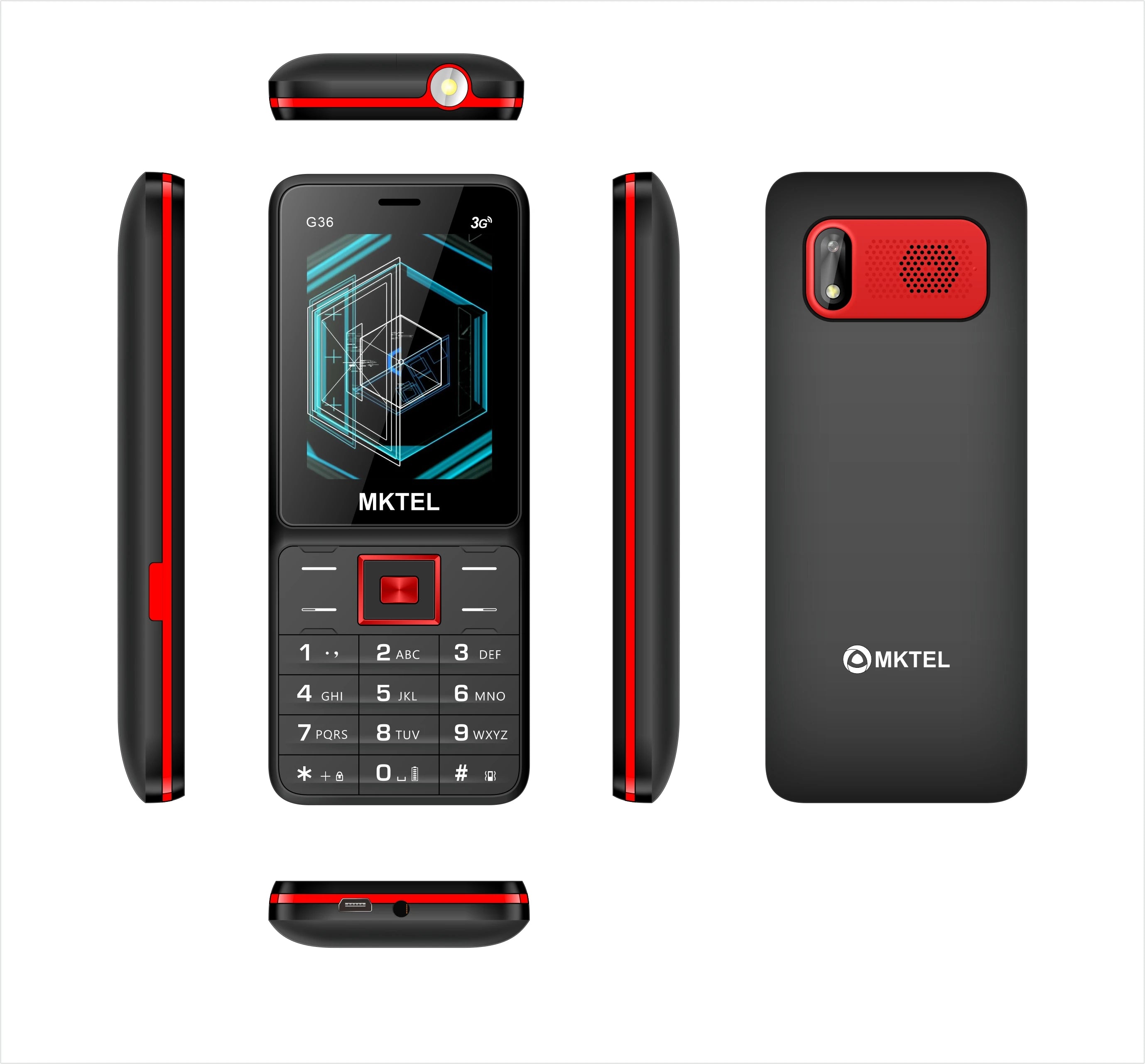 G36 3G Dual SIM Feature Phone with 2.4-Inch Screen, 1800mAh Battery, MP3/MP4/FM Radio, Bluetooth, and GPRS for Seniors