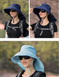 Designer Lightweight Ponytail Hole Visor Hats Summer Bucket Hats for Women Big Brim Outdoor Eye Protection Sunscreen Cap Sun Hat
