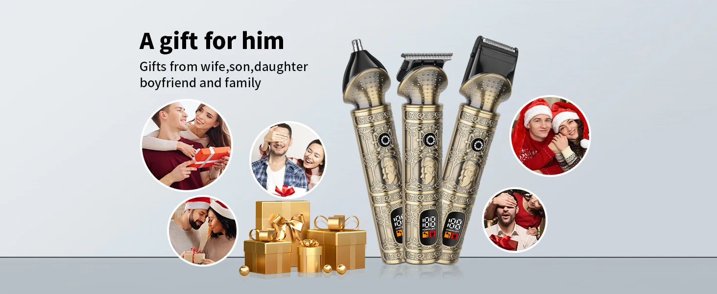 HIENA Beard Trimmer for Men Electric Razor Shaver Cordless Hair Clipper Shaving Kit for Mustache Body Nose Ear Hair Cordless