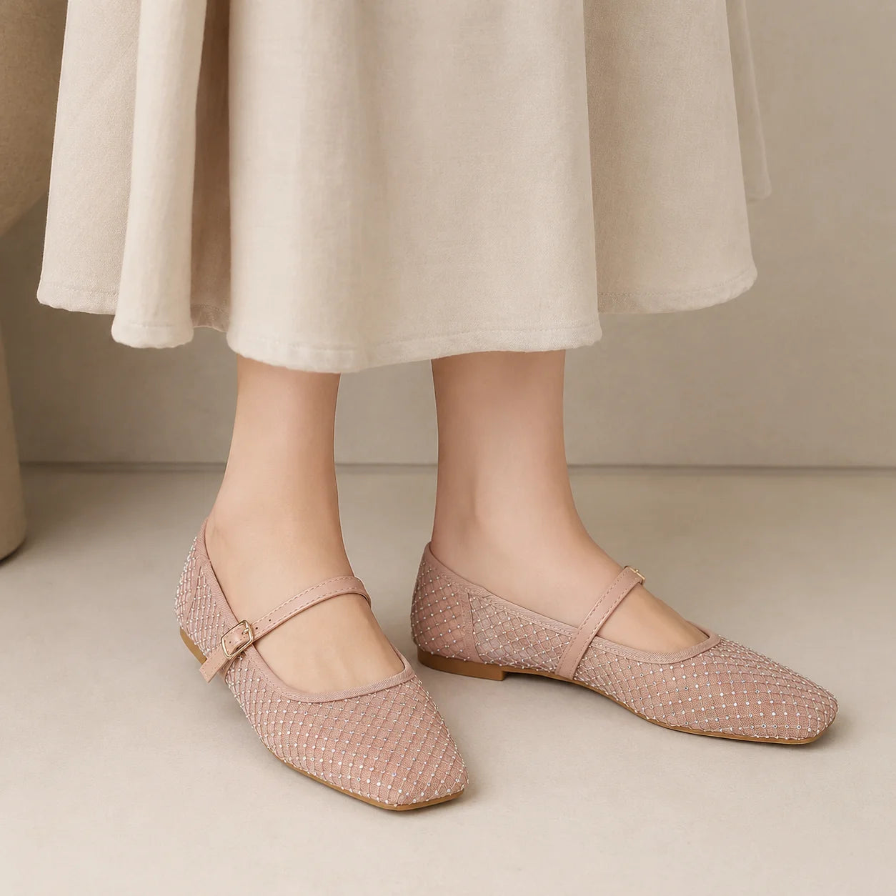 2026 Women's Mesh Ballet Flats Pointed Toe Breathable Flat Shoes Elegant Casual Slip On Shoes For Office Travel