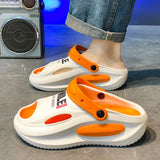 Mens Sandals Summer 2025 New Sports Wearable Durable Beach Clog Shoes Breathable Slip-On Casual Footwear Synthetic Leather