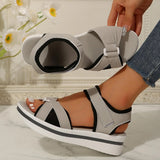 Women's Platform Wedge Sandals with Open Toe and Ankle Strap, Casual Summer Footwear