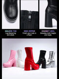 Women's Chunky Platform Ankle Boot High Block Heels Square Toe Lightweight Comfort Party Dress Booties Shoes For Women sx2308109273973634
