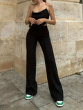 Women's Slim Bell-Bottoms Trousers Trendy Spring Autumn Pants Office Lady Solid Color Flared Trousers