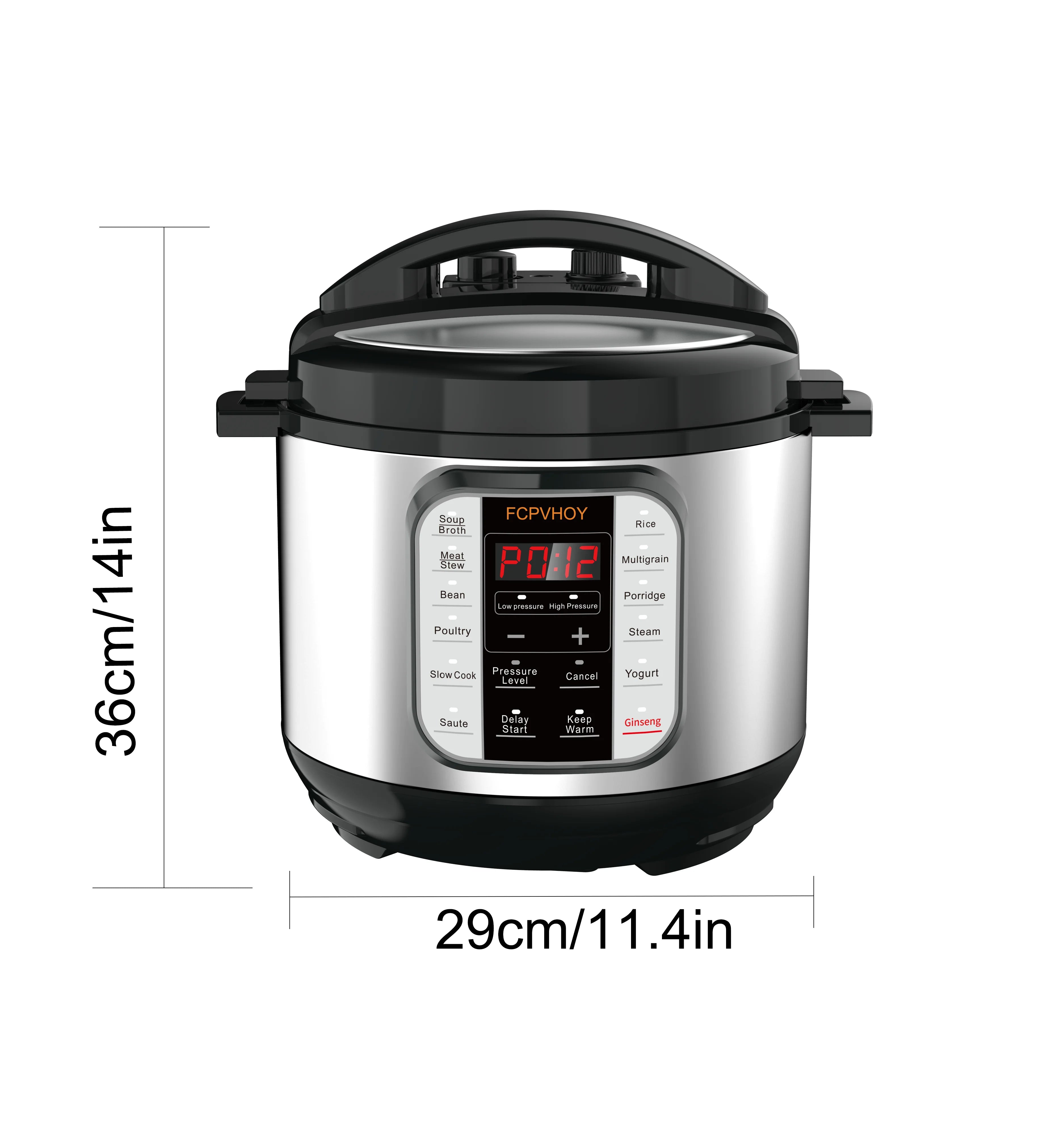 6-Quart Whisper Quiet 12-In-1 Electric Pressure Cooker, Slow Rice Cooker, Steamer, Sauté, Yogurt Maker, Warmer & Sterilizer, Ove