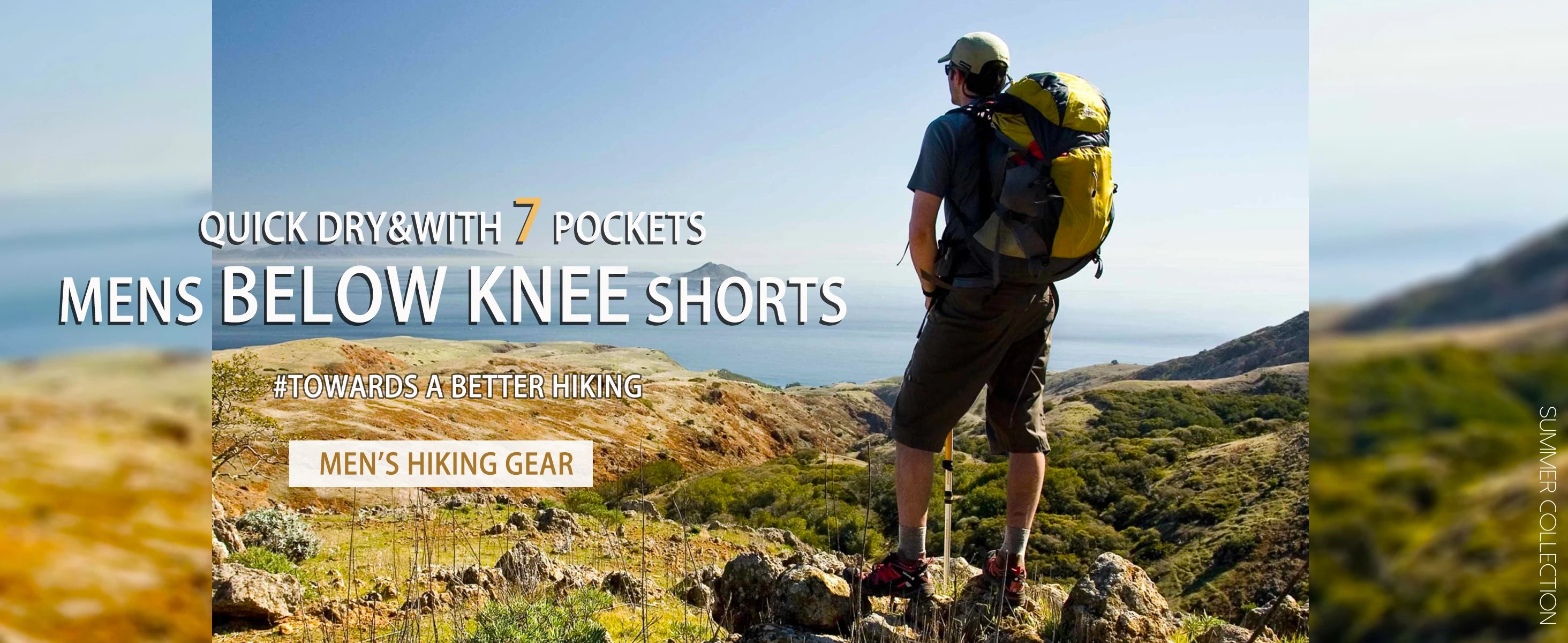 Men's Cargo Work Shorts Quick Dry 3/4 Length Capri Pants Multi-pockets Knee Length Trousers Summer Board Beach Shorts