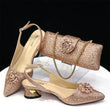 Venus Chan Royal Blue Sandals for Women 2024 Luxury Wedding Pumps Med Heels Rhinestone Design Party Shoes and Bags Set