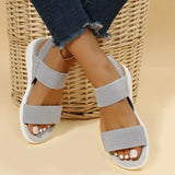 Women's Knit Elastic Cloth Wedge Sandals Slip On Lightweight Walking Sandals Women Plus Size Comfortable Summer Shoes Woman 2024