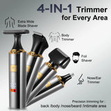 Hatteker Electric Rechargeable Full-Body Hair Trimmer Men's Shaver Grooming Clippers Adjustable Personal Hygiene Hair Removal Device