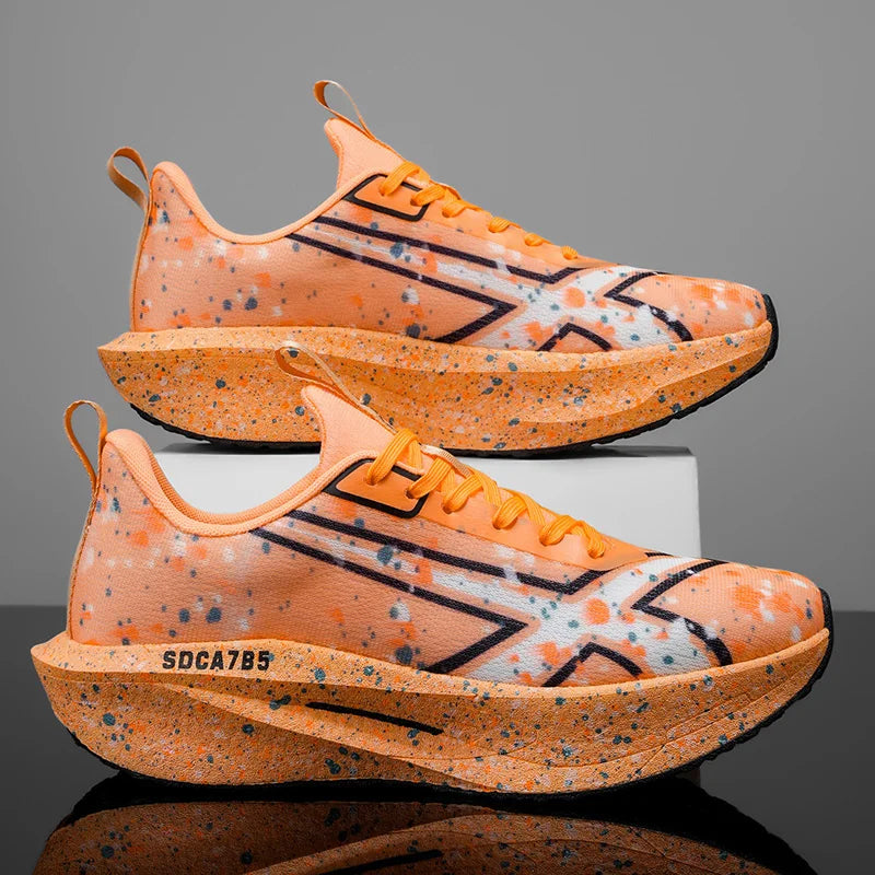 Men's Breathable Road Running Shoes - Shock-Absorbing and Wear-Resistant Soles, Eva Cushioning Pads, Lightweight Low-Top Sneakers with Striped Design, Suitable for Gym, Jogging and Everyday Wear, Stylish Sporty Style, with Ev