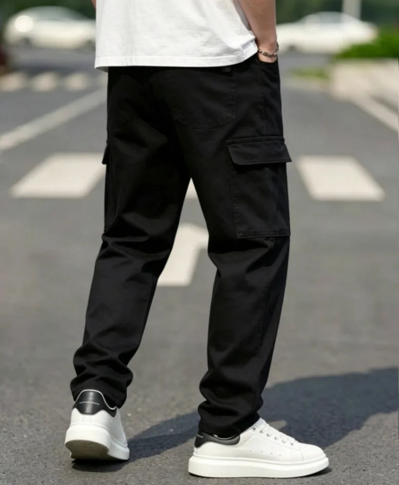 Men's Cargo Jeans: Durable Fabric Resists Wear, Multi-Pockets for Essentials. Perfect for Work, Outdoor Trips, or Casual Days—Comfort Meets Utility!