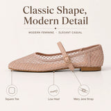 2026 Women's Mesh Ballet Flats Pointed Toe Breathable Flat Shoes Elegant Casual Slip On Shoes For Office Travel