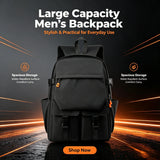 Large Capacity Men's Business Backpack, Waterproof Wear-resistant Fabric, Multi-layer Separate Storage Compartments,Breathable Pressure-reducing Shoulder Straps, Perfect for Daily Commuting and Short Business Trips, Multifunc