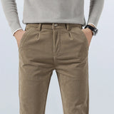 Spring Autumn Men's Corduroy Trousers New Men's Clothing Stretch Slim Fit Casual Pants Fashion Mens Business Work Pants
