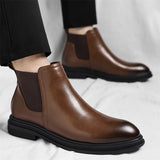 Autumn And Winter Fashionable Men's Leather Casual Ankle Boot Classic Business Formal Boots Comfortable And Anti-Slip Flat Boots