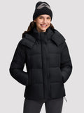 Pioneer Camp Women's Quilted Puffer Jacket, Warm Winter Coat Insulated Full Zip Hooded Jacket Pockets Outerwear Casual