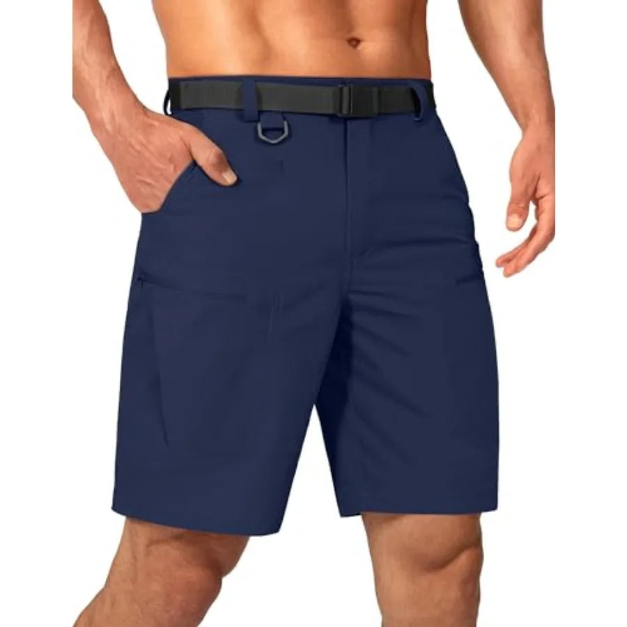 Mens Cargo Hiking Shorts Water Resistant Quick Dry Lightweight Breathable Tactical Shorts with Nylon Belt