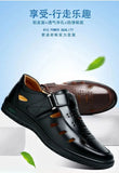 Men Genuine Leather Sandals Summer Breathable Casual Shoes for Man Slip on Clogs Outdoor Non Slip Hand Made Sandalias