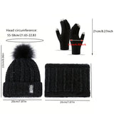 4pcs Winter Beanie Hat Gloves Scarf Caps Socks Thickened Fleece Lined Neck Cashmere Scarves Cap Set For Men Women