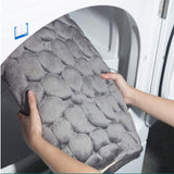 3D Bathroom Anti-Slip Mat Pebble Patterned Absorbent Pad Bath Mats Doormat Carpet Cobblestone Embossed Door Floor