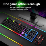 New Wired Keyboard and Mouse Set Usb Luminous Mechanical Keyboard and Mouse Set for PC Laptop Computer Game Office