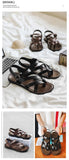Fashion New Men Gladiators Black Buckle Strap Patent Leather Casual Shoes Summer Rome Breathable Beach Sandals Outdoor Slippers