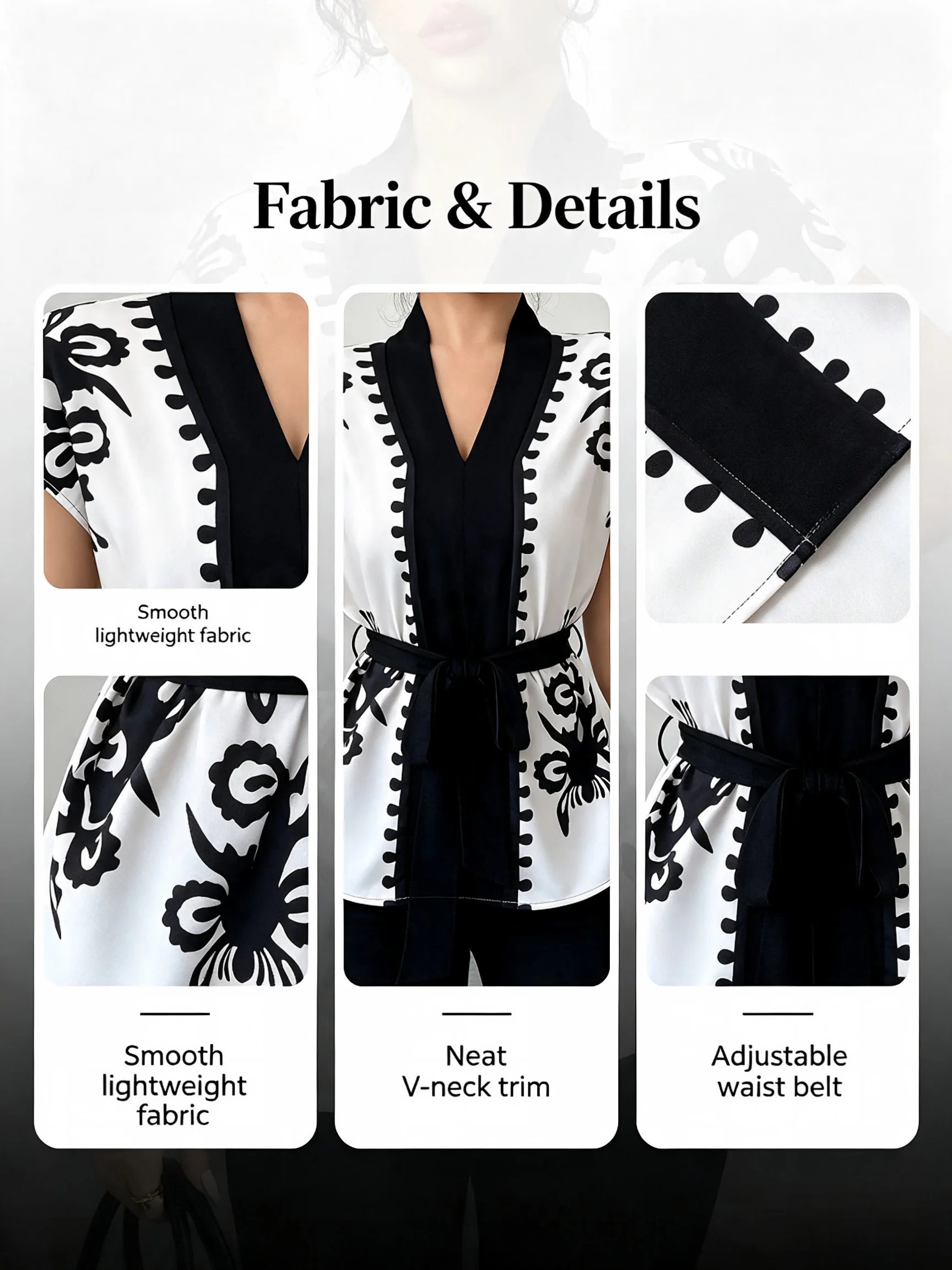 Elegant Summer Commute Floral Print Waist-Cinching Short Sleeve Top for Women Business Casual Shirt