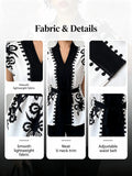 Elegant Summer Commute Floral Print Waist-Cinching Short Sleeve Top for Women Business Casual Shirt