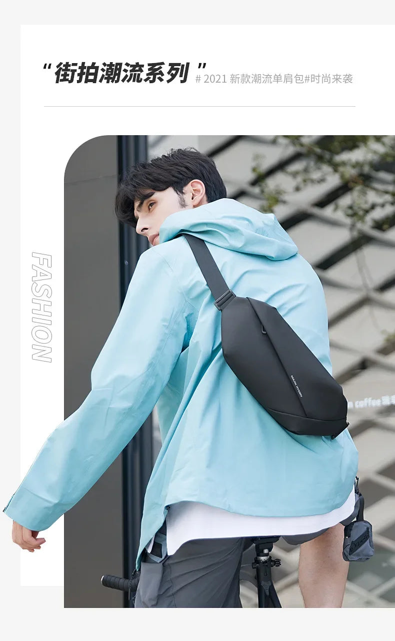 Mark Ryden Men's Handbag Man Belt Pouch Sports Casual Cycling Small Waist Pack Crossbody Bag Shoulder Bag Men's Crossbody Chest
