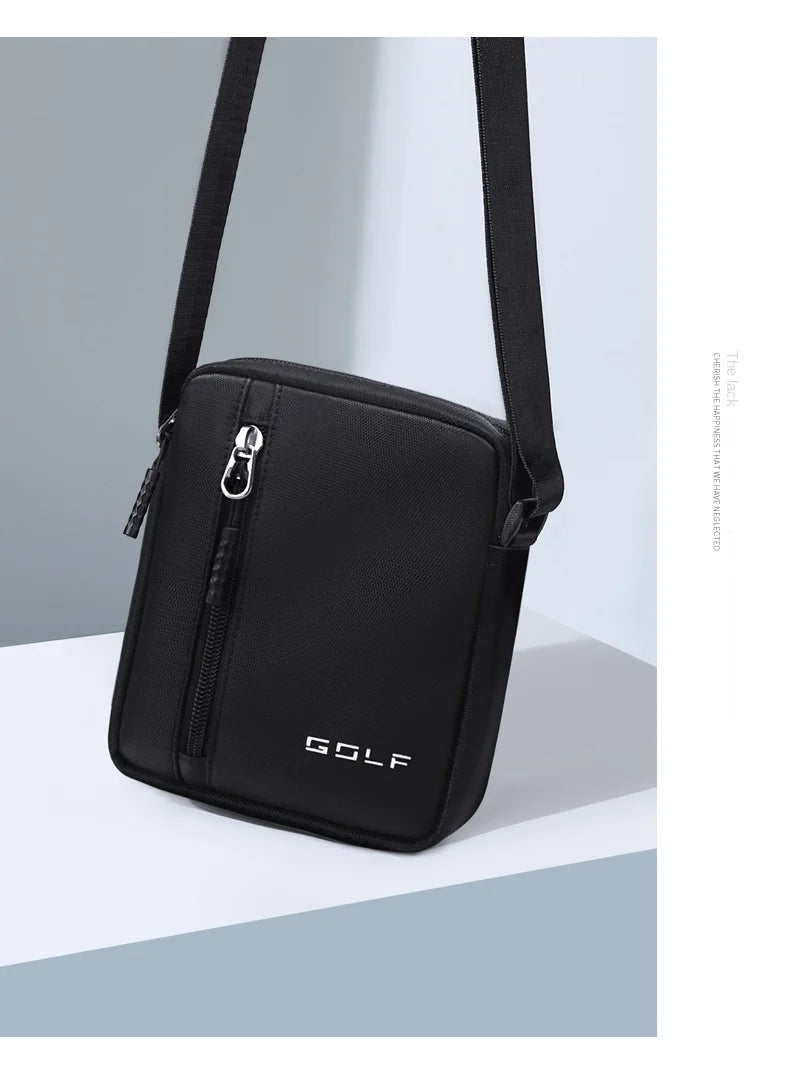 GOLF Mini Shoulder Bag Man Crossbody for Men Black Cross Bag Casual Slim Oxford Small Cell Phone Sling Messeng Bag Lightweight