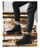 Ankle Boots Men Retro Work Shoes Autumn Winter Thick Bottom High Top Outdoor Boots Leather Waterproof High Quality Chelsea Boots