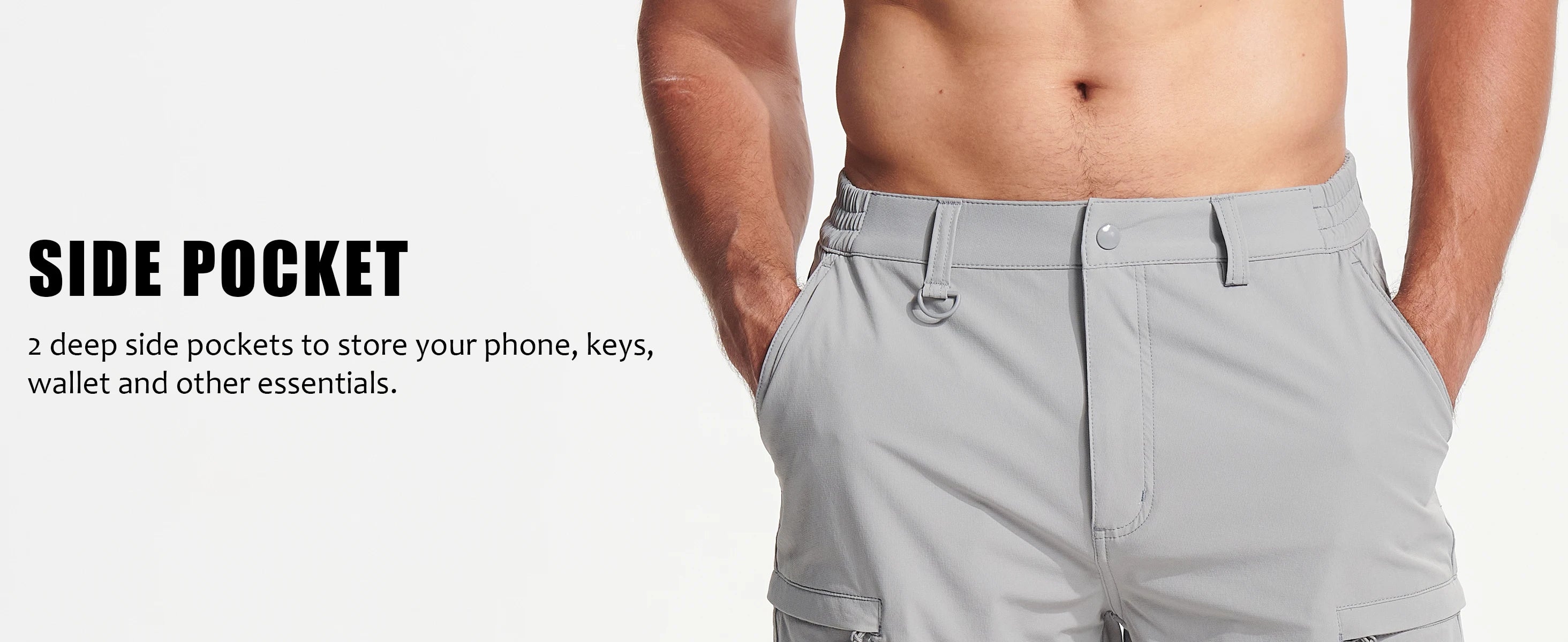 Men's Quick Dry Cargo Shorts Summer Waterproof Hiking Shorts Outdoor Multi-pockets Camping Training Work Shorts Man