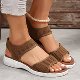 New Women Summer Fashion Sandals Mesh Casual Fish Mouth Sports Sandals Plus Size 43 Flying Woven Flat Shoes Sandalias Mujer