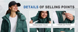 Pioneer Camp Women's Quilted Puffer Jacket, Warm Winter Coat Insulated Full Zip Hooded Jacket Pockets Outerwear Casual