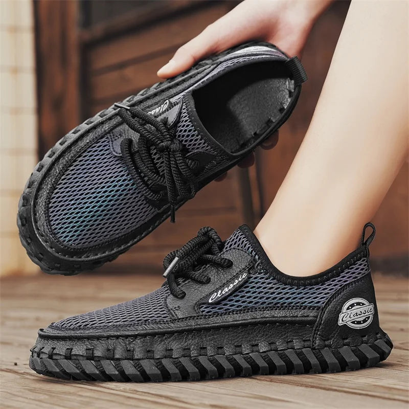 New Trend Man Hiking Shoes Lightweight Soft Mesh Flats Comfortable Non-slip Sneakers Outdoor Casual Sports Shoes Men's Trainers