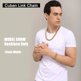 6-14mm Wide Stainless Steel Cuban Miami Chains Necklaces Mens Necklace Chain 316L Stainless Steel Hip Hop Necklace Gold Color