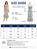 Floral Print Spaghetti Strap Maxi Dress for Women, V Neck Front Drawstring Bodycon Midi Long Dress, Slim Fit Split Hem Summer Beach Vacation Party Sundress