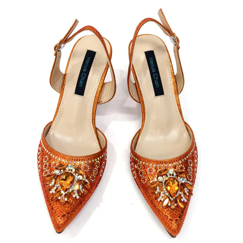 New Fashion Women's Summer Elegant High Heels Women's Sandals Luxury Wedding Italian Women's Party Shoes All Diamond