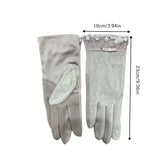 Sun Protection Lace Gloves Summer Touchscreen Breathable Non-Slip Driving Gloves Elegant Lace Design for Women Outdoor Shopping