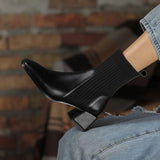2026 Autumn Winter New Ankle Socks Shoes Women Fashion Large Size 43 Knitted Short Boots Women Slip on High Heels Botas De Mujer