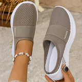 Women's Casual Slip-On Sneakers Breathable Fabric Lightweight PVC Sole Machine Washable Cleanable All-Season Comfort Shoes