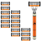 6-Layers Safety Razor Set High Quality Men Shaving Razor Sharp Stainless Steel Changeable Shaver Head Blades