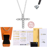 Cbtb S925 Sterling Silver 0.3-0.5 Carat Moissanite Cross Pendant Necklace for Unisex Gemstone Necklace Jewelry US Shipping