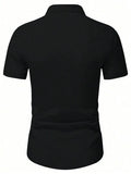 Men's Summer Minimalist Short Sleeved Shirt Fashionable Black Horse Logo Contrasting T-Shirt Men's Gift