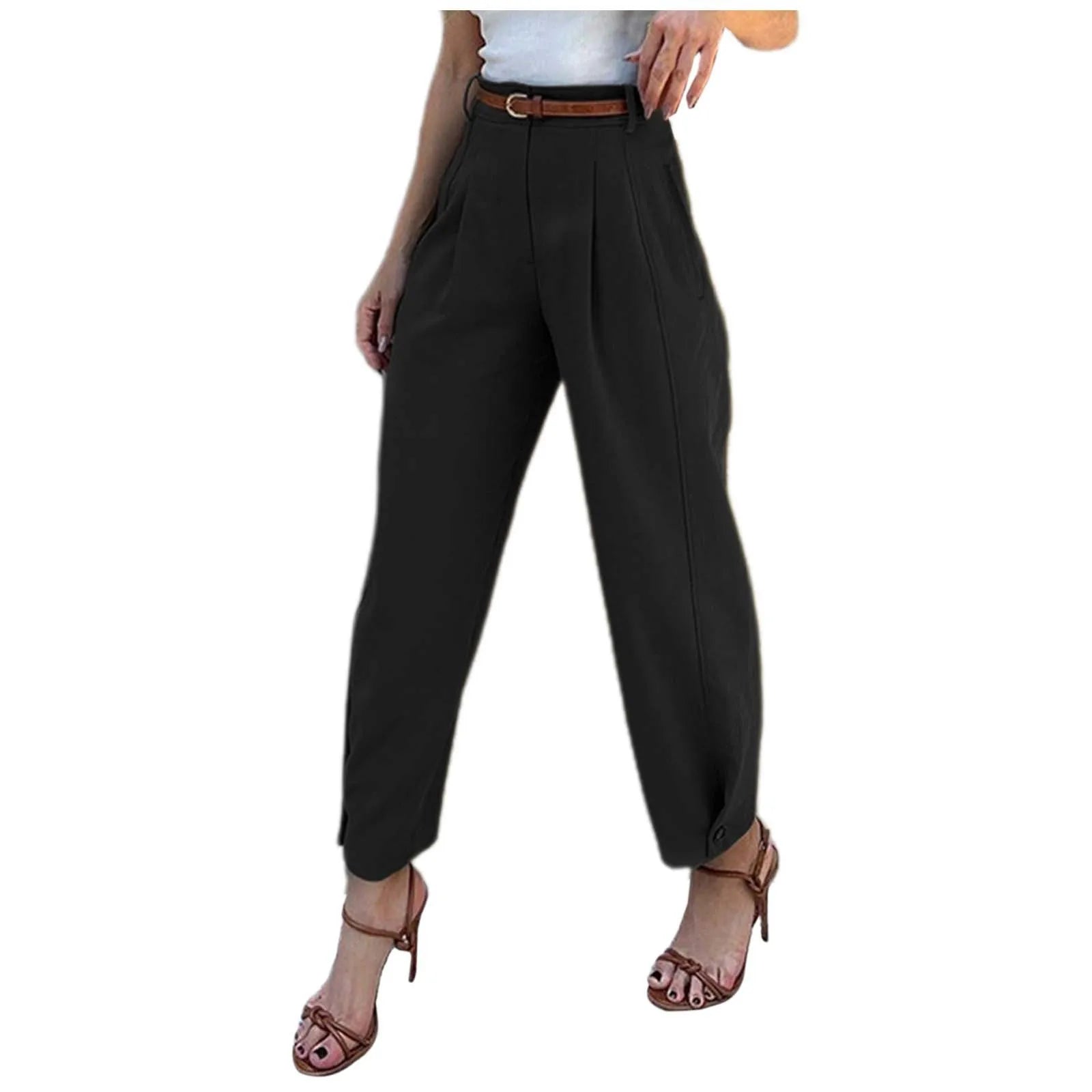 Elegant Women Pants Casual High Waisted Straight Pants Korean Fashion Solid Color Trousers Office Lady Baggy Pants Pantalones