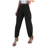 Elegant Women Pants Casual High Waisted Straight Pants Korean Fashion Solid Color Trousers Office Lady Baggy Pants Pantalones