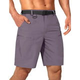 Mens Cargo Hiking Shorts Water Resistant Quick Dry Lightweight Breathable Tactical Shorts with Nylon Belt