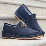 Men Canvas Slip On Shoes Breathable Non Slip Casual Walking Elderly Father Cloth Footwear