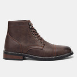 CAPTAIN ANKLE BOOTS Men's Vintage Combat Boots Lace-Up Cap Toe Ankle BOOTS