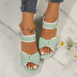 Women's Platform Wedge Sandals with Open Toe and Ankle Strap, Casual Summer Footwear